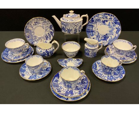 A Royal Crown Derby Mikado pattern part tea and coffee set, inc small teapot, cream and milk jugs, six cups, five saucers, fo