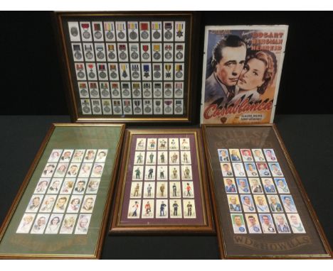 Cigarette Cards - Players Uniforms of the Territorial Army;  Decorations &amp; Medals ;  Cricketers etc, framed;  an advertis