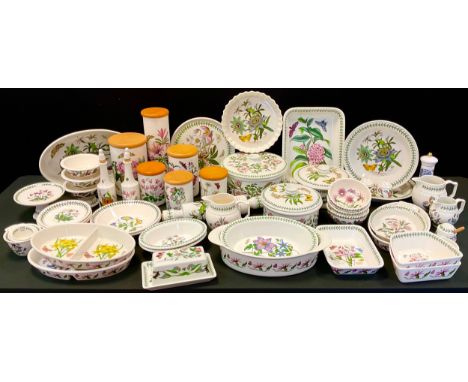 An Extensive Portmerion Botanical Garden pattern, oven and table service, comprising oven tureen, dishes, small bowls, side p