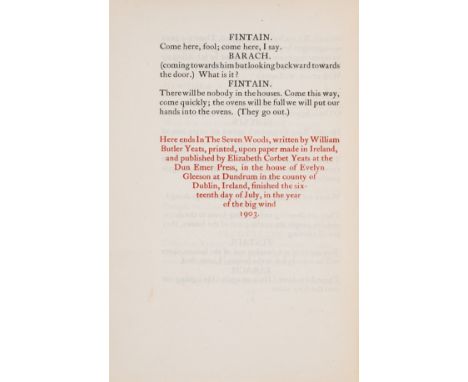 Dun Emer Press.- Yeats (William Butler) In the Seven Woods: being Poems chiefly of the Irish Heroic Age, first edition, [one 