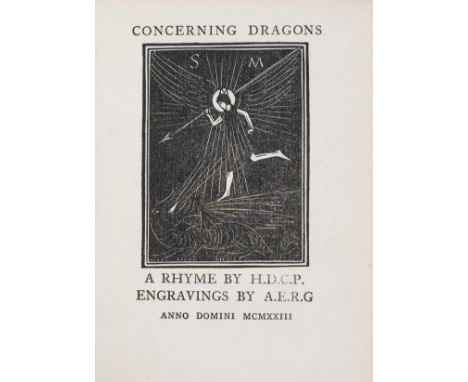 NO RESERVE Gill (Eric).- P[epler] (H.D.C.) Concerning Dragons: A Rhyme, eighth edition, 8pp, 6 wood-engravings by Eric Gill, 