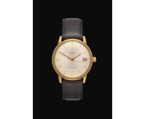 A Gold Plated and Stainless Steel Automatic Calendar Centre Seconds Wristwatch, signed Omega, model: Seamaster, ref: 166.002,