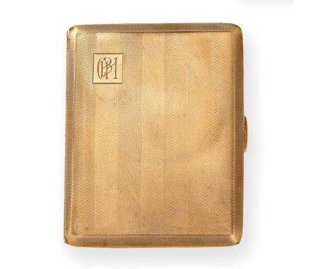 A George V Gold Cigarette-Case, by W. T. Toghill and Co., Birmingham, 1945, 9ct, oblong, overall with engine-turned decoratio