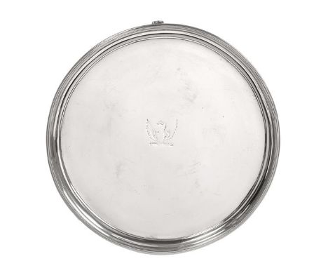 A George III Provincial Silver Waiter, by Robert Cattle and James Barber, York 1807, circular and on three panel feet, with r