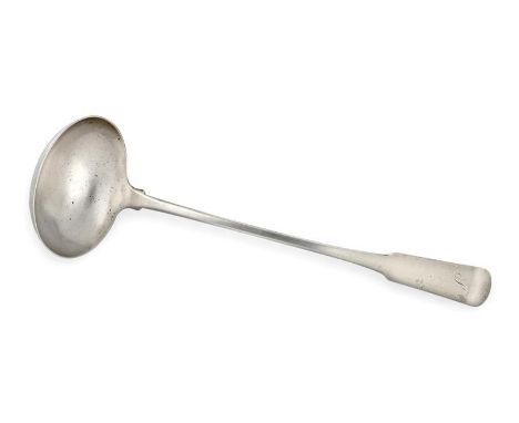 A George III Scottish Silver Soup-Ladle, Maker's Mark JN, Possibly for John Newlands, Edinburgh, 1808, Fiddle pattern, engrav