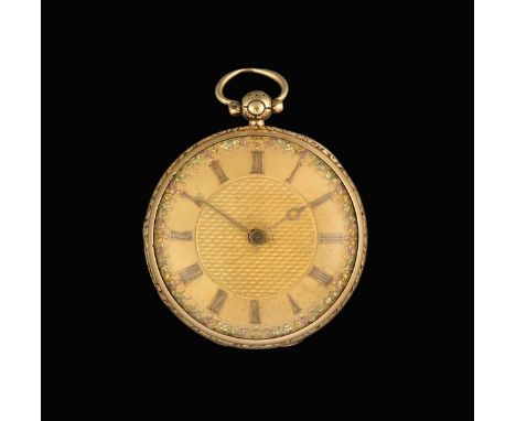 An 18 Carat Gold Open Faced Pocket Watch, signed Barber &amp; North, York, 1836, chain fusee lever movement signed and number