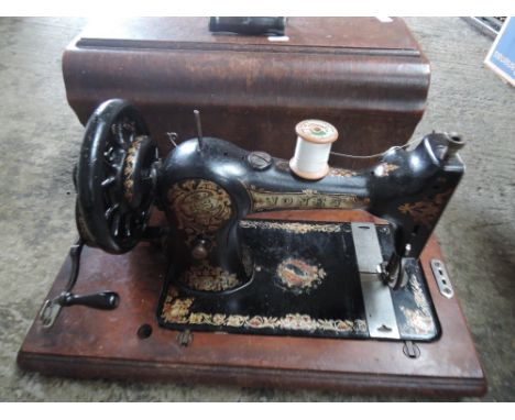 A vintage Jones sewing machine
