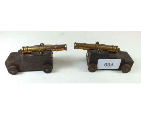 A pair of miniature model cannons