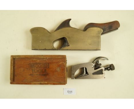 A Record No. 077A bull nose Rabbet plane with WWII military broad arrow mark and date for 1943, together with one other plane