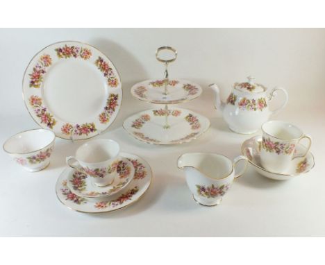 A Colclough tea and dinner service 'Wayside' comprising six dinner plates, six bowls, six mugs, seven tea cups and saucers, s