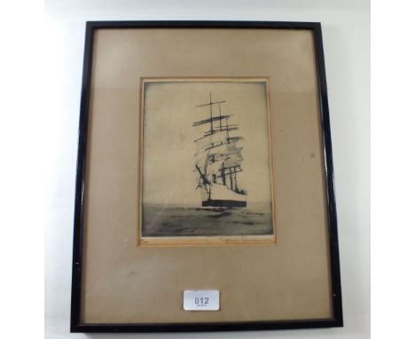 Don Swann - Etching of the 'Windjammer' - Limited Edition of 150 - Signed - 20cm by 15cm