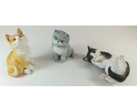 Three Worcester bisque kittens 1978