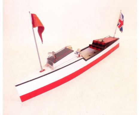 A large model river boat with battery lighting - 123cm long