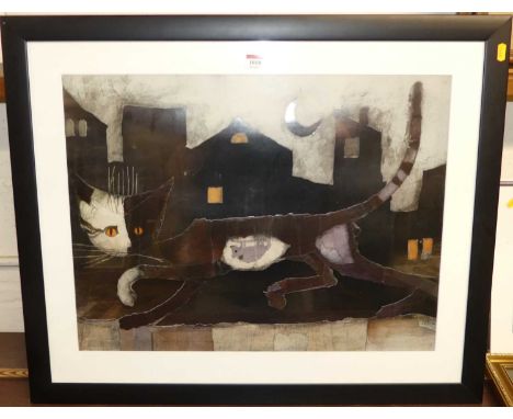 Rosina Wachtmeister - Cat study, lithograph, 46x61cmNo faults