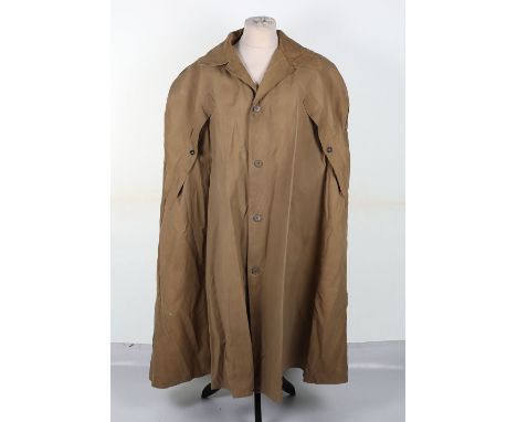 WW2 British 1944 Officers Foul Weather Cape, fine example of the waterproof material cape with button front and buttoned down
