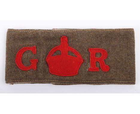 WW1 British Derby Scheme Armband of 5th Battalion City of London Rifle Volunteers Interest, khaki armband with central red cr