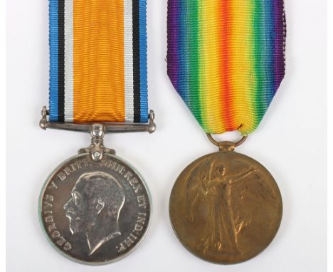 Great War Pair of Medals to the Durham Light Infantry with an Unusual Training Reserve Prefix, British War and Victory medals