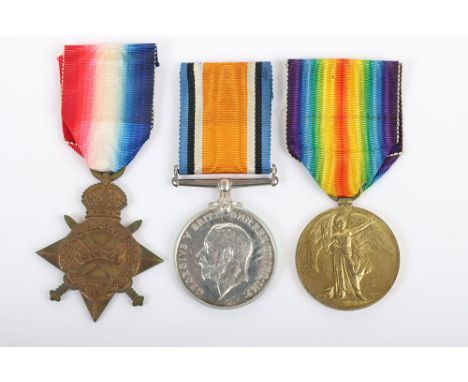 Great War 1914-15 Star Medal Trio to the Durham Light Infantry, 1914-15 Star medal, “727 PTE. A. TURNBULL DURH: L.I.”, Britis