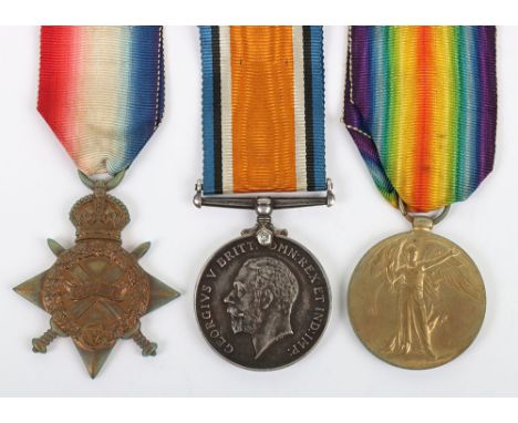 Great War 1914-15 Star Medal Trio to a Private in the 1/8th Durham Light Infantry Who Was Discharged Unfit for Further Servic