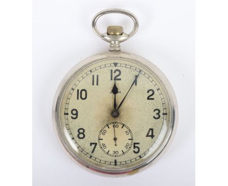 WW2 German Kriegsmarine Observers Pocket Watch, luminous dial with lower subsidiary dial. Signed ‘KM Stowa’. Complete with th
