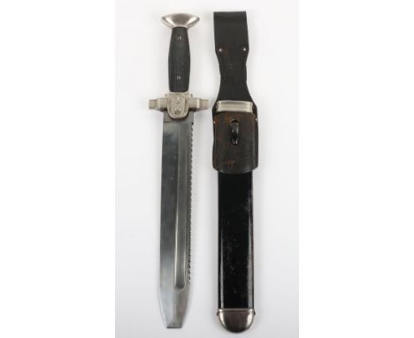 Third Reich Red Cross (D.R.K) Enlisted Mans Dagger, having two piece grips, cross guard with German Red Cross emblem to the c