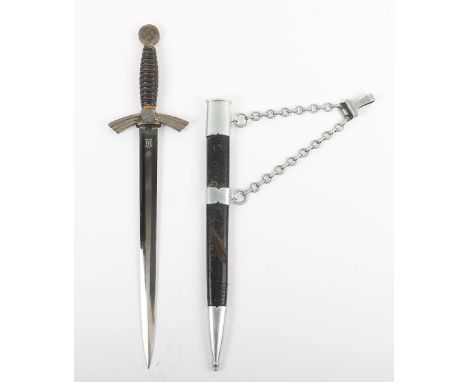 Transitional 1st Pattern Luftwaffe Officers Dress Dagger by Alcoso Solingen, example with zinc cross guard and top pommel hav