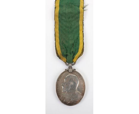 Edward VII Territorial Force Efficiency Medal to a Quarter Master Sergeant in the Durham Light Infantry with Service Number 1