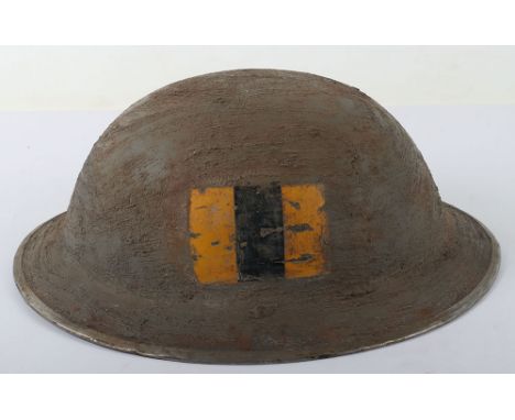 WW2 British Royal Army Pay Corps Marked Steel Combat Helmet Shell, exterior having a very rough textured paint finish and to 