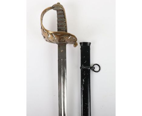 Scarce Victorian 1857 Pattern Officers Sword of the Hampshire Engineer Volunteers, regulation blade by A B Clayton etched wit