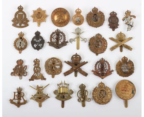 Selection of British Corps Cap Badges, including Army Educational Corps, Small Arms School, Machine Gun Corps, REME, Military