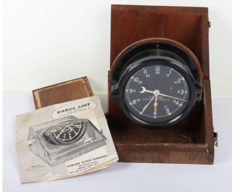 WW2 American US Army Clock Message Centre M2 by Chelsea Clock Company, good example with it’s original black casing and house