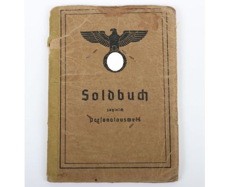 WW2 German Army Soldbuch Landesschutz Ersatz Bataillon Nr14, good example of an armed forces soldbuch with uniform photograph