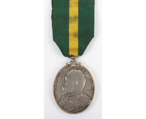 Edward VII Territorial Force Efficiency Medal to the Durham Royal Garrison Artillery, awarded to “   C FRANKLAND DURHAM R.G.A