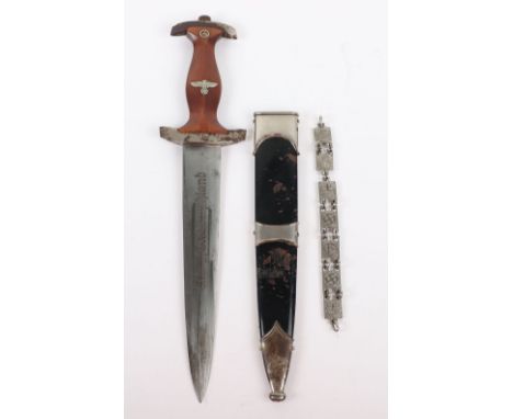 Third Reich NSKK Leaders Dress Dagger, untouched as found example having brown grip with original eagle and enamel SA device 