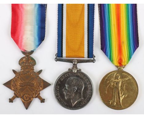 Great War 1914-15 Star Medal Trio to a Lance Corporal in the 7th Battalion Durham Light Infantry Who Died of Wounds in Manor 