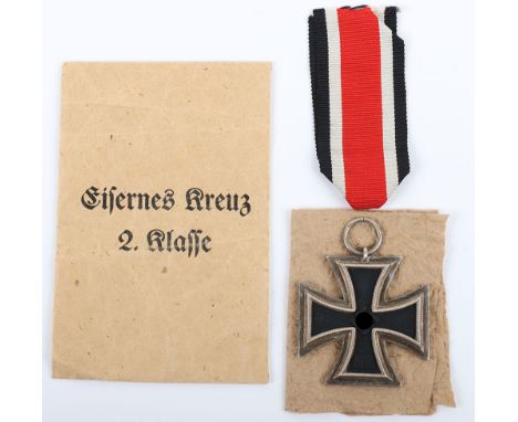 1939 Iron Cross 2nd Class by A.G. Plakettenher, Hannau, With Original Paper Packet of Issue, fine example of a 2nd class Iron