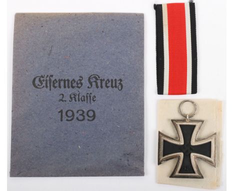 1939 Iron Cross 2nd Class by Deschler &amp; Sohn, Munchen, With Original Paper Packet of Issue, fine example with good patina