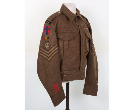 WW2 REME Battle Dress Blouse, good example of a battle dress blouse complete with the original insignia for a Staff Sergeant,