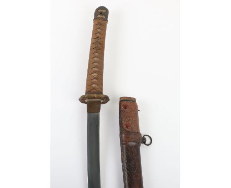 WW2 Japanese Army Officers Sword Katana, blade 60.3cms, signed with 2 characters and dated on the reverse side, broad wavy ha