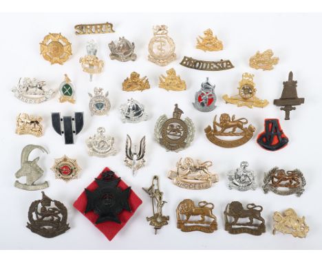 Selection of Rhodesian Military Badges, including Rhodesian Engineers, Rhodesian Military Police, Armoured Car regiment, Rhod