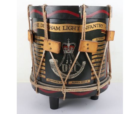 EIIR Durham Light Infantry Regimental Side Drum Made into Side Table, fine example of an original regimental side drum with e