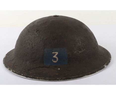 Royal Engineers Field Force Steel Combat Helmet Shell, good combat helmet shell having a rough textured camouflage paint fini