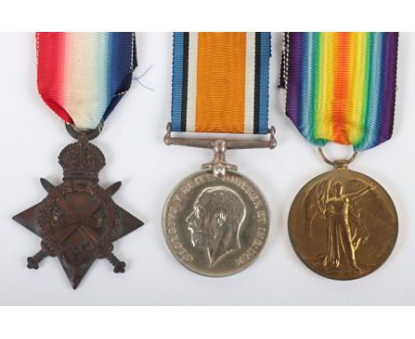 Great War 1914-15 Star Medal Trio to a Private in the Yorkshire Regiment Who Was Killed in Action a Week After Arriving in Fr