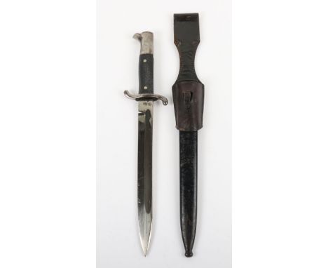 Third Reich Fireman’s Parade Bayonet, good example of a standard firefighters parade bayonet with two piece black chequered g