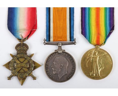 Great War 1914-15 Star Medal Trio to One of the Original Members of the 18th (1st County) Battalion Durham Light Infantry Who
