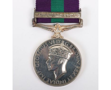 George VI General Service Medal 1918-61 Royal Army Medical Corps, example with single clasp PALESTINE 1945-48 awarded to “190