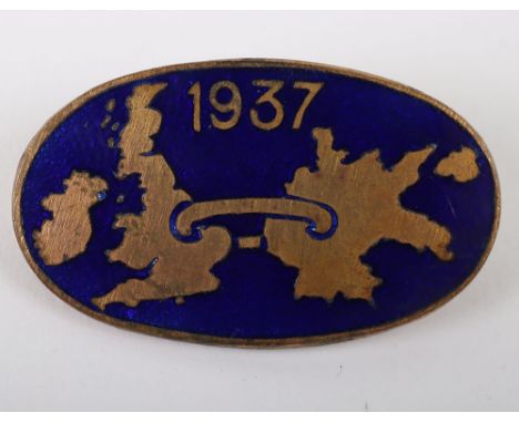 Anglo-German Fascists 1937 ‘The Link’ Membership Badge, fine gilt brass and blue enamel membership badge showing the UK and m