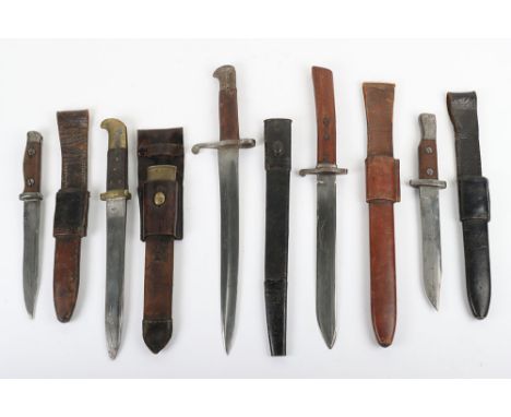 5x Cut Down Bayonet Fighting Knives, all being cut down from earlier type British bayonets and made into fighting knives. Inc