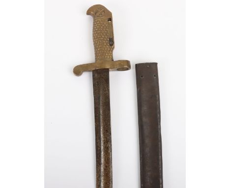 First Pattern Model 1870 US Bayonet for the Navy Rifle, shortened blade 49.5cms, regulation brass hilt stamped GGS and JGB wi