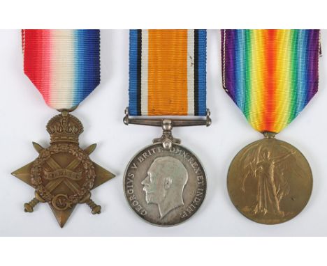 WW1 1914-15 Star Medal Trio to a Corporal in the King’s Own Yorkshire Light Infantry, 1914-15 Star medal, “2604 PTE. F. BECKW